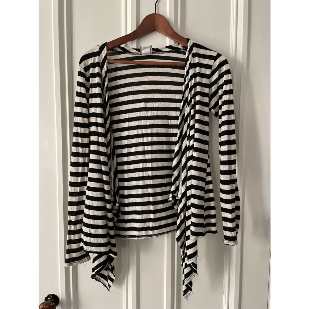 Thx black and cream striped lightweight cardigan M